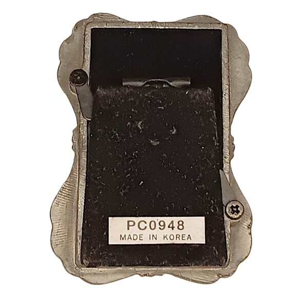 Vintage Miniature Pewter Picture Frame Bow And Ribbon Design 2 x 3 Photo 1 x 2 - Picture 6 of 14